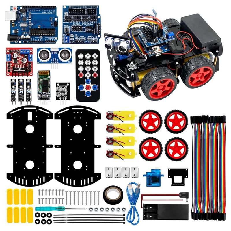 Robot Car Kit - Kit de voiture robot intelligente WOWFU-4WD