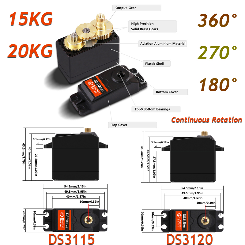 Servomoteur 15KG 20KG à rotati - Arduino Robot avis et prix